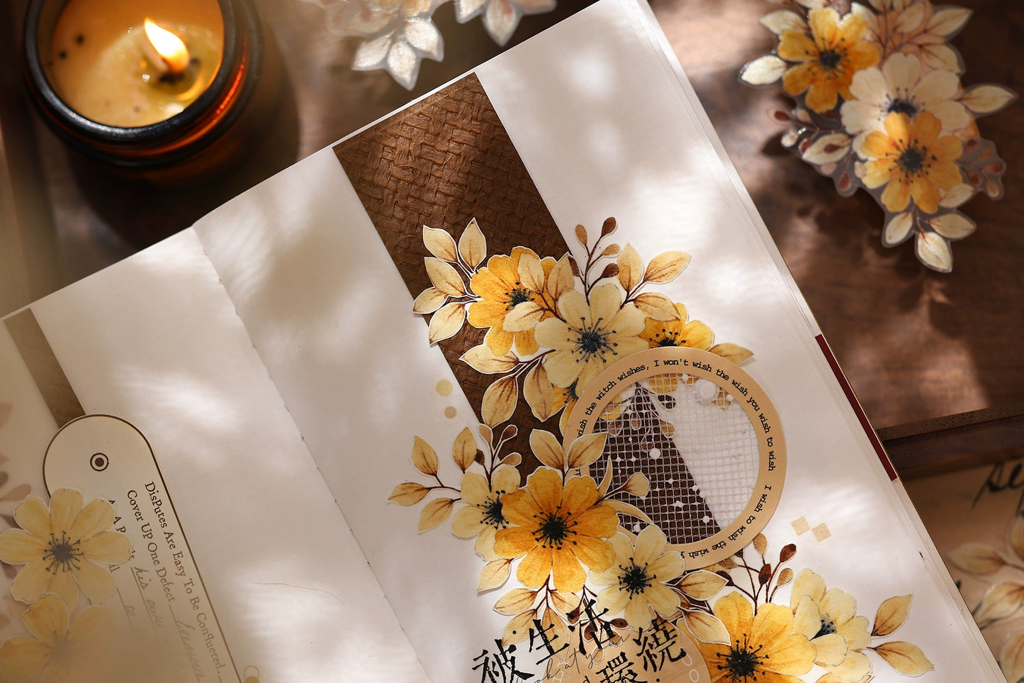 XiaoBaiJia【 Summer Overture】Light Retro Daisy Flower Orginal Design Washi Pet Floral Tape Landscaping Stickers