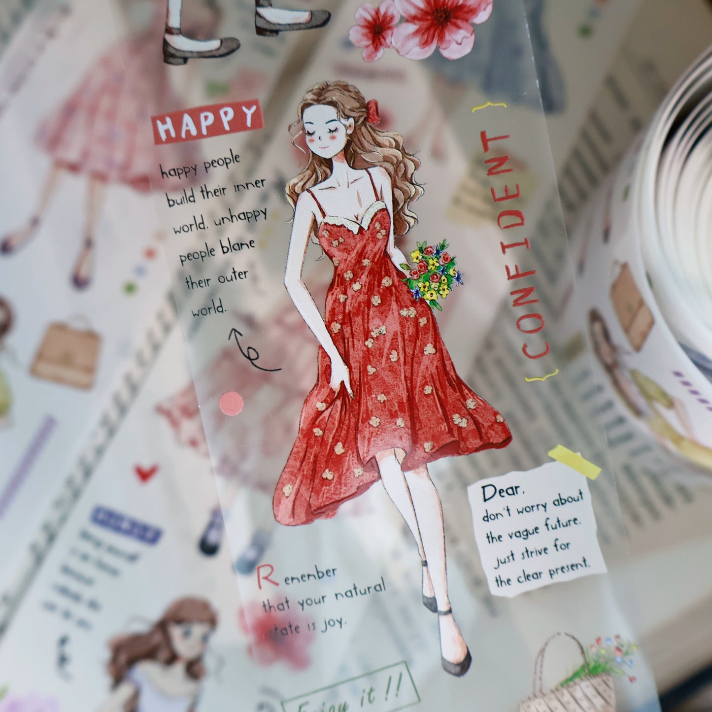 YiEr Vol13【Girls of Summer】Orginal Design Character Washi/Pet Tape Light Retro Stickers