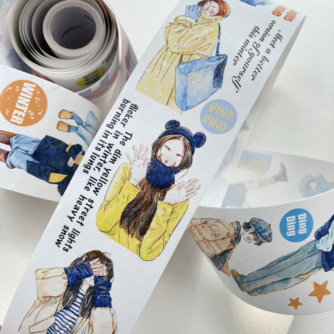 Seahorse Forest Vol2【A11#Warm Winter】Original Character Design Journal Washi/Matte PET Tape Versatile Collage Material