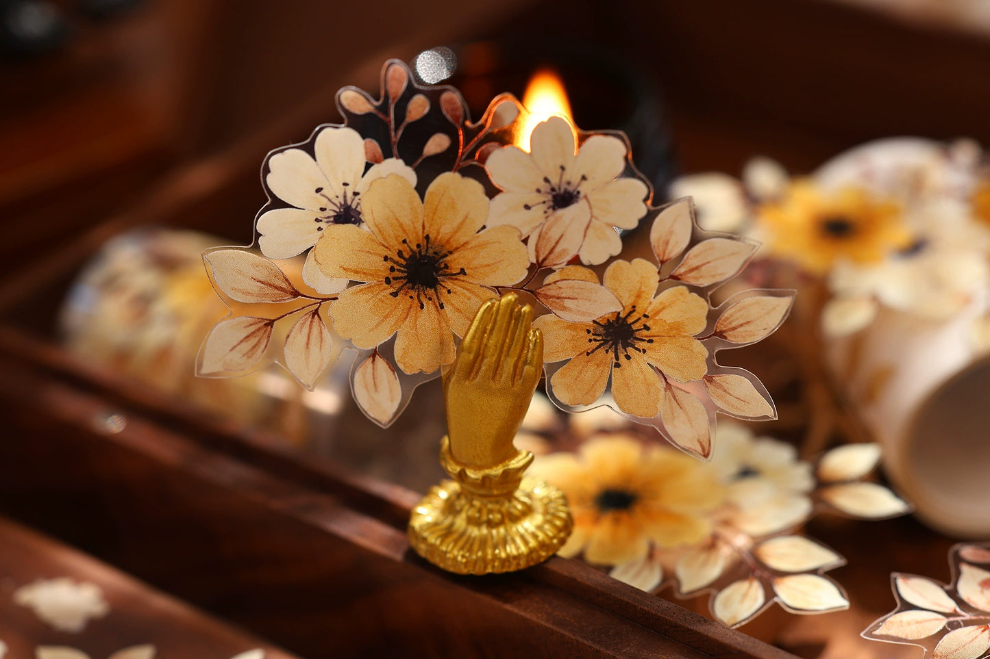 XiaoBaiJia【 Summer Overture】Light Retro Daisy Flower Orginal Design Washi Pet Floral Tape Landscaping Stickers