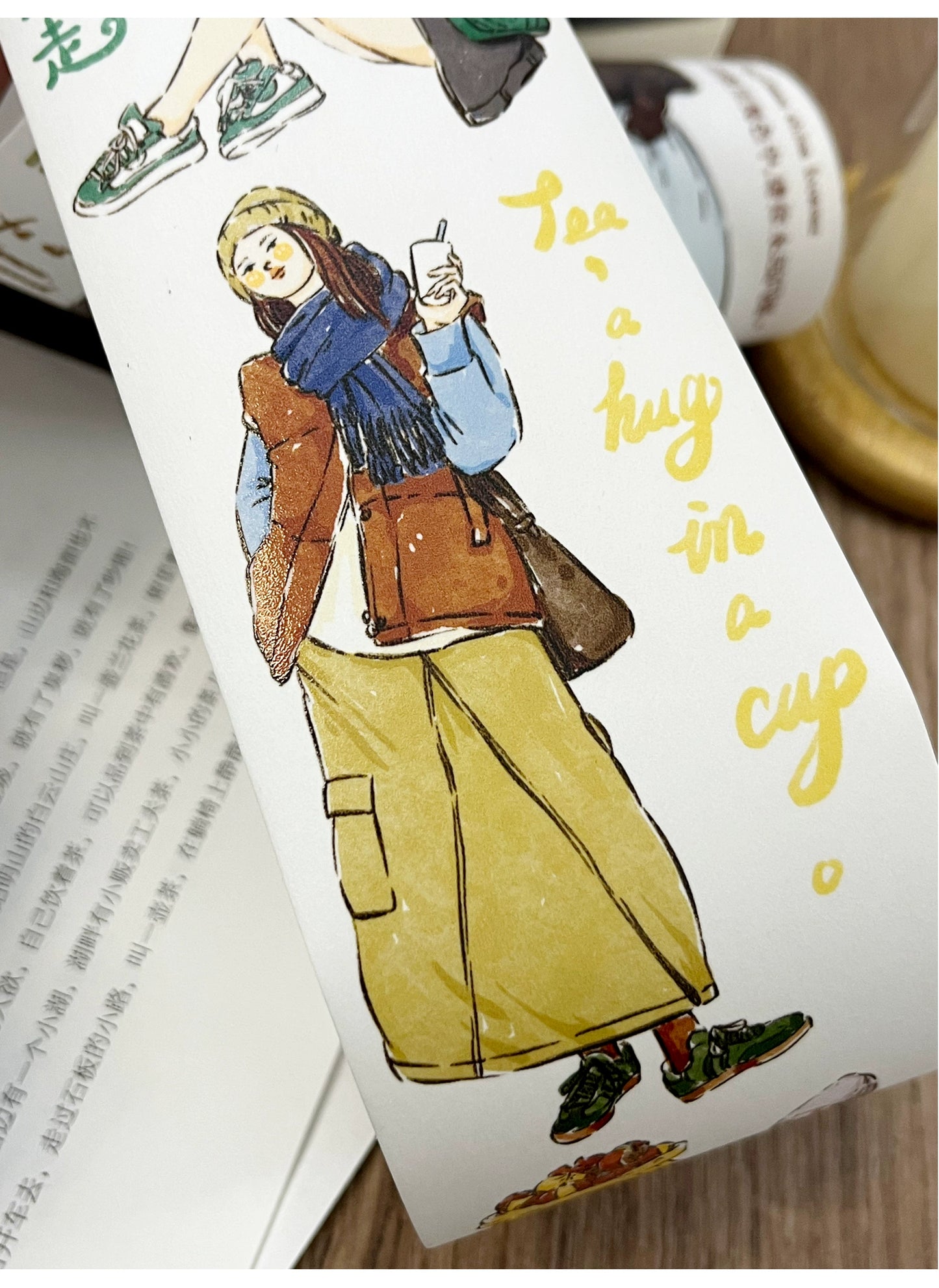 ZiYuanSu Vol12【Coffee Freedom&Comfortable Season】Pre-Cut Original Design Character Washi/PET Tape Stickers, for Scrapbook Supplies,Scrapbook Tape Stickers,Junk Journal Supplies, Journaling Stickers,Bullet Journals
