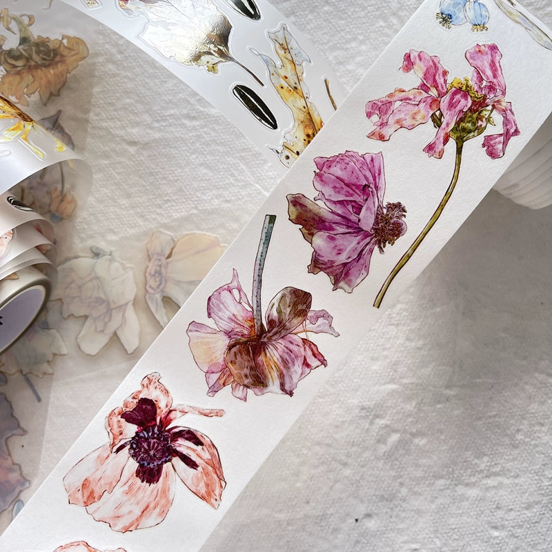 Seahorse Forest Vol4【A32#More Colorful】Flower Scene,Original Design Journal Washi/Matte PET Tape Stickers, for Scrapbook Supplies,Scrapbook Tape Stickers,Junk Journal Supplies, Journaling Stickers,Bullet Journals