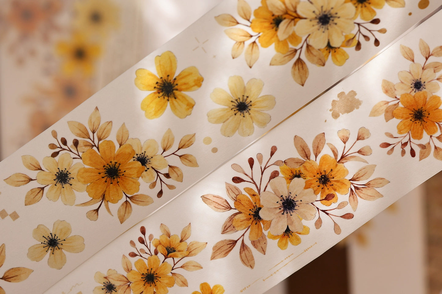 XiaoBaiJia【 Summer Overture】Light Retro Daisy Flower Orginal Design Washi Pet Floral Tape Landscaping Stickers