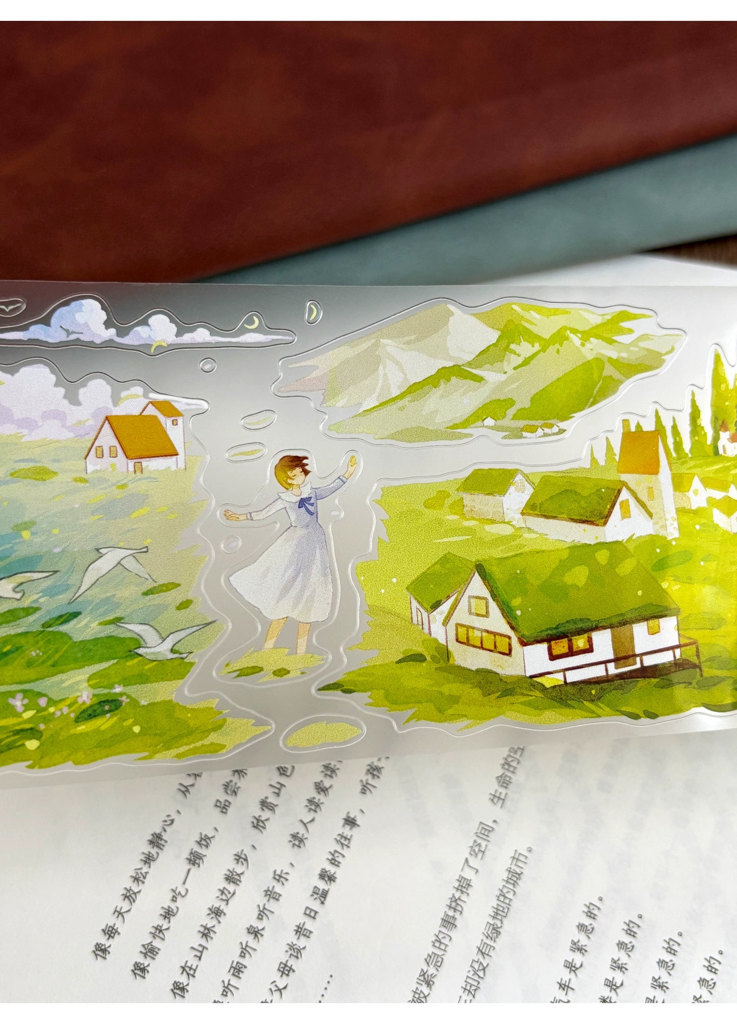 ZiYuanSu Vol12【Spring and Summer Romance】Scene/Landscape Pre-cut Washi/PET Tape,for Scrapbook Supplies,Scrapbook Tape Stickers,Junk Journal Supplies