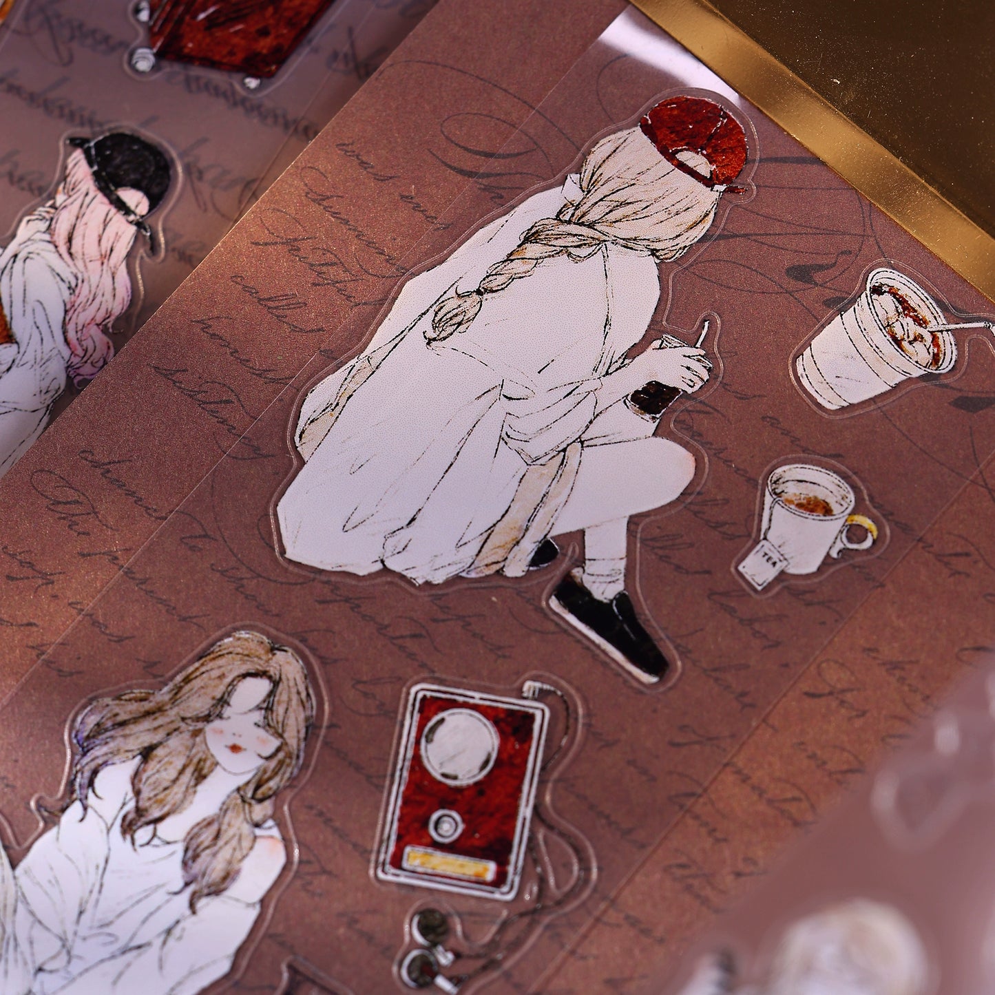 XiaoBaiJia Minimalist Style【Free Wind】Light Retro Orginal Design Washi Pet Tape Landscape Stickers