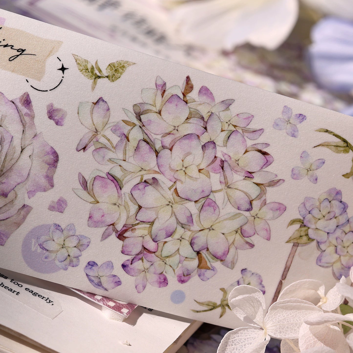XiaoBaiJia【Fantasy Purple/Ink Dyeing】Light Retro Orginal Design Washi Pet Tape Landscaping Stickers