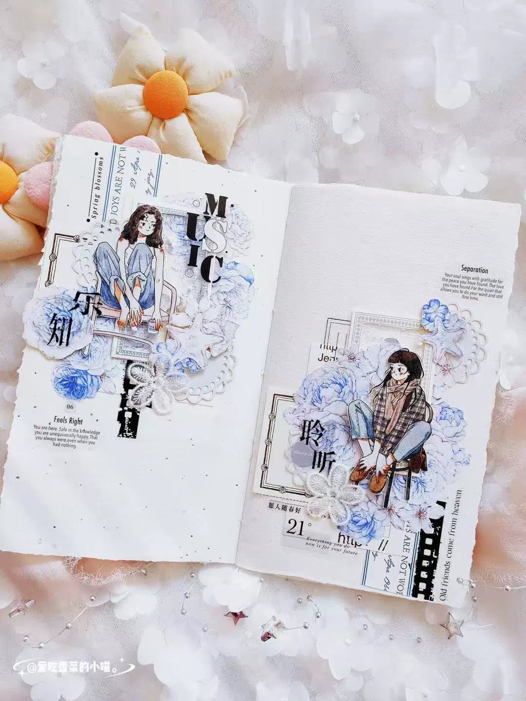 Kaixiaoxun Vol9 【Nestled in the Sofa】 Pre-Cut Long Loop Washi/Matte PET Tape for Scrapbook Supplies,Junk Journal Supplies