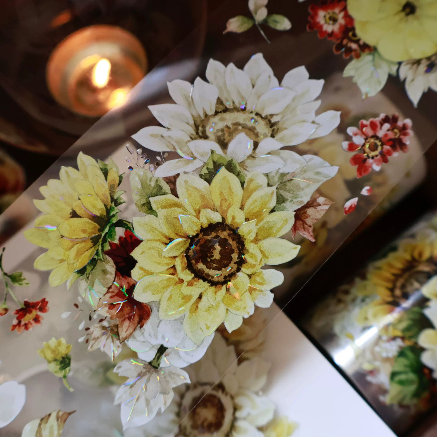 YiEr Vol14【Fields of Gold】Sunflower Floral Washi Tape and PET Stickers