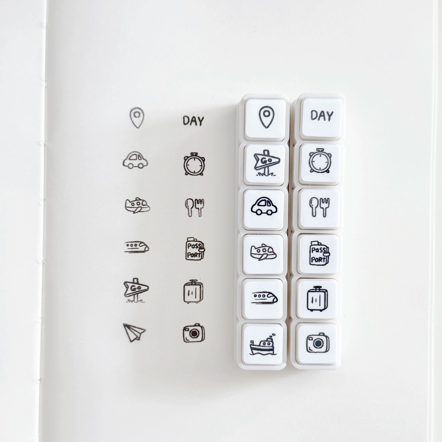 Flower and Bear Studio【Six Stamps】Original Design cute Weather,Travel,Week,Number Stamp