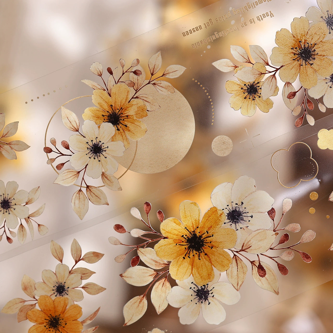 XiaoBaiJia【 Summer Overture】Light Retro Daisy Flower Orginal Design Washi Pet Floral Tape Landscaping Stickers