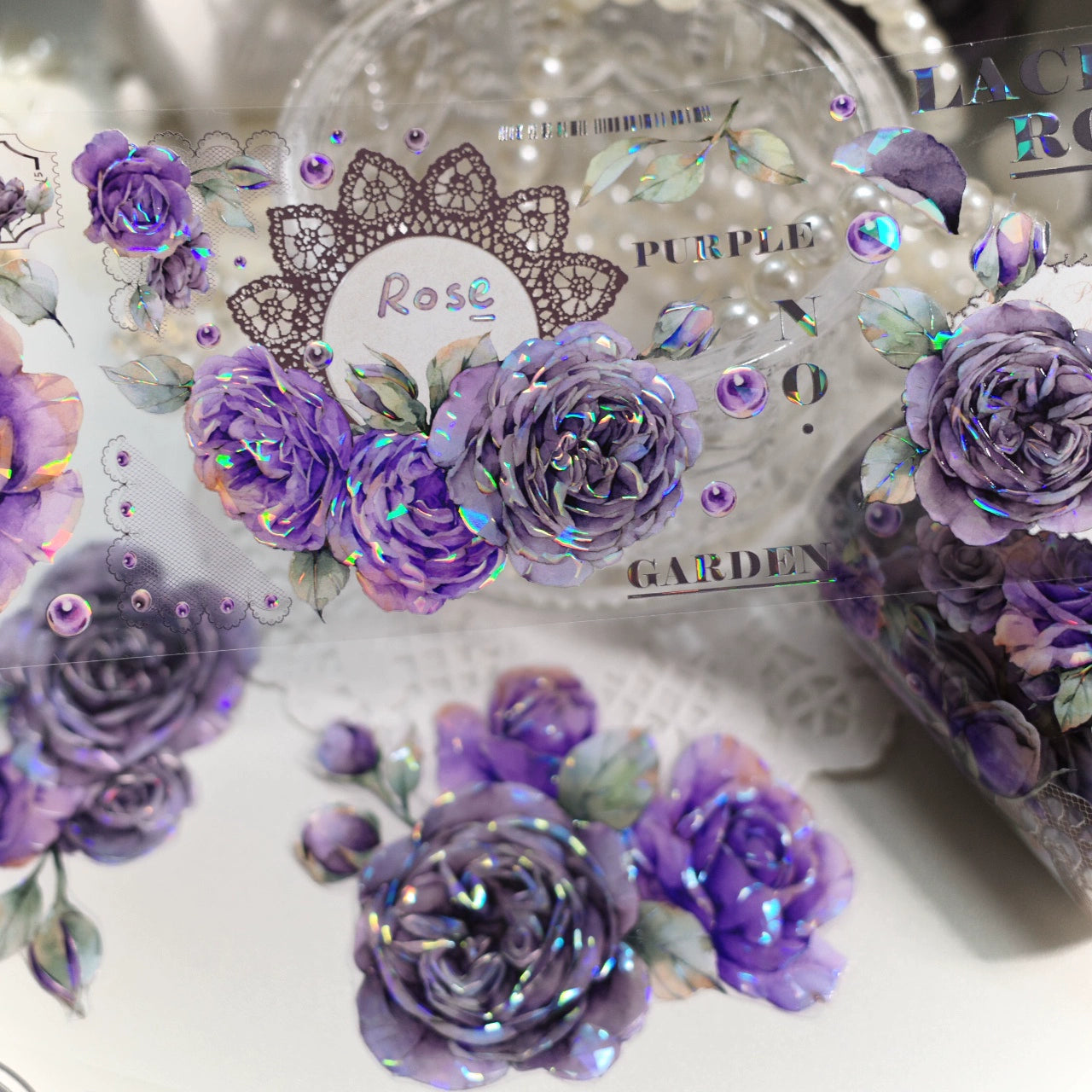 YiEr【MoYu】Orginal Design Washi/Pet Tape Light Retro Floral Stickers
