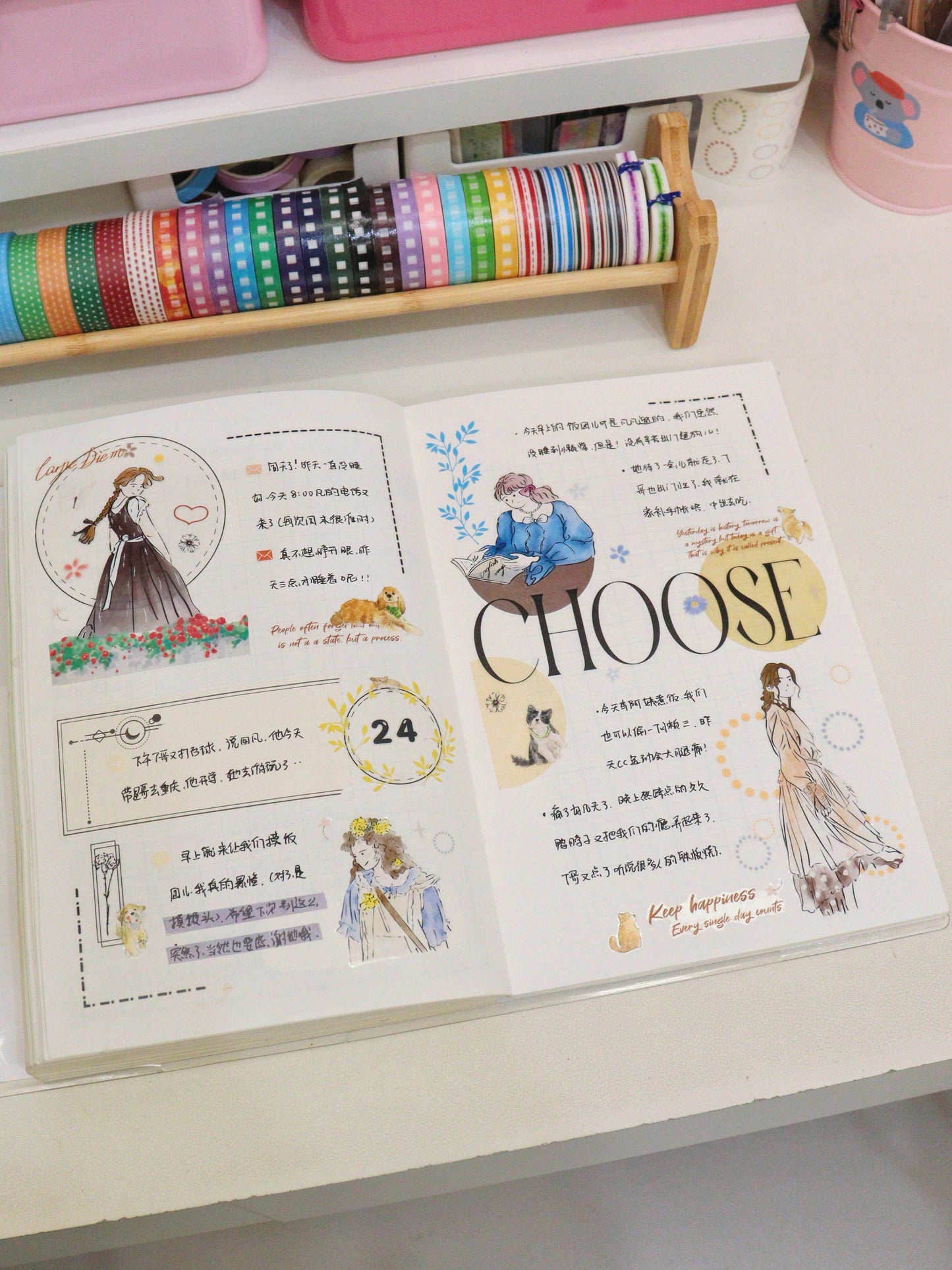 A Little Studio Vol2【Picking up the Light Girl】Washi Pet Light retro Tape