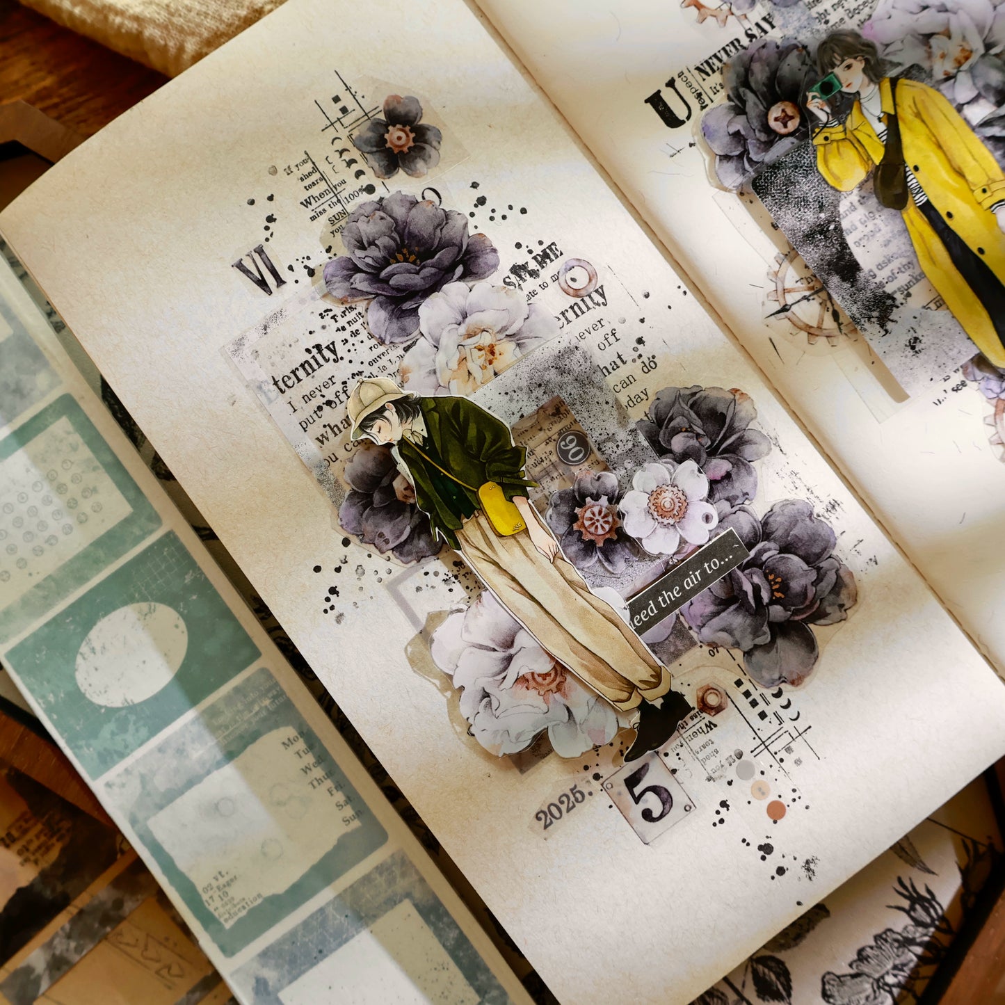 YiEr Vol13【Border Set】Orginal Design Washi/Pet Frame Tape Light Retro Backgroud Stickers