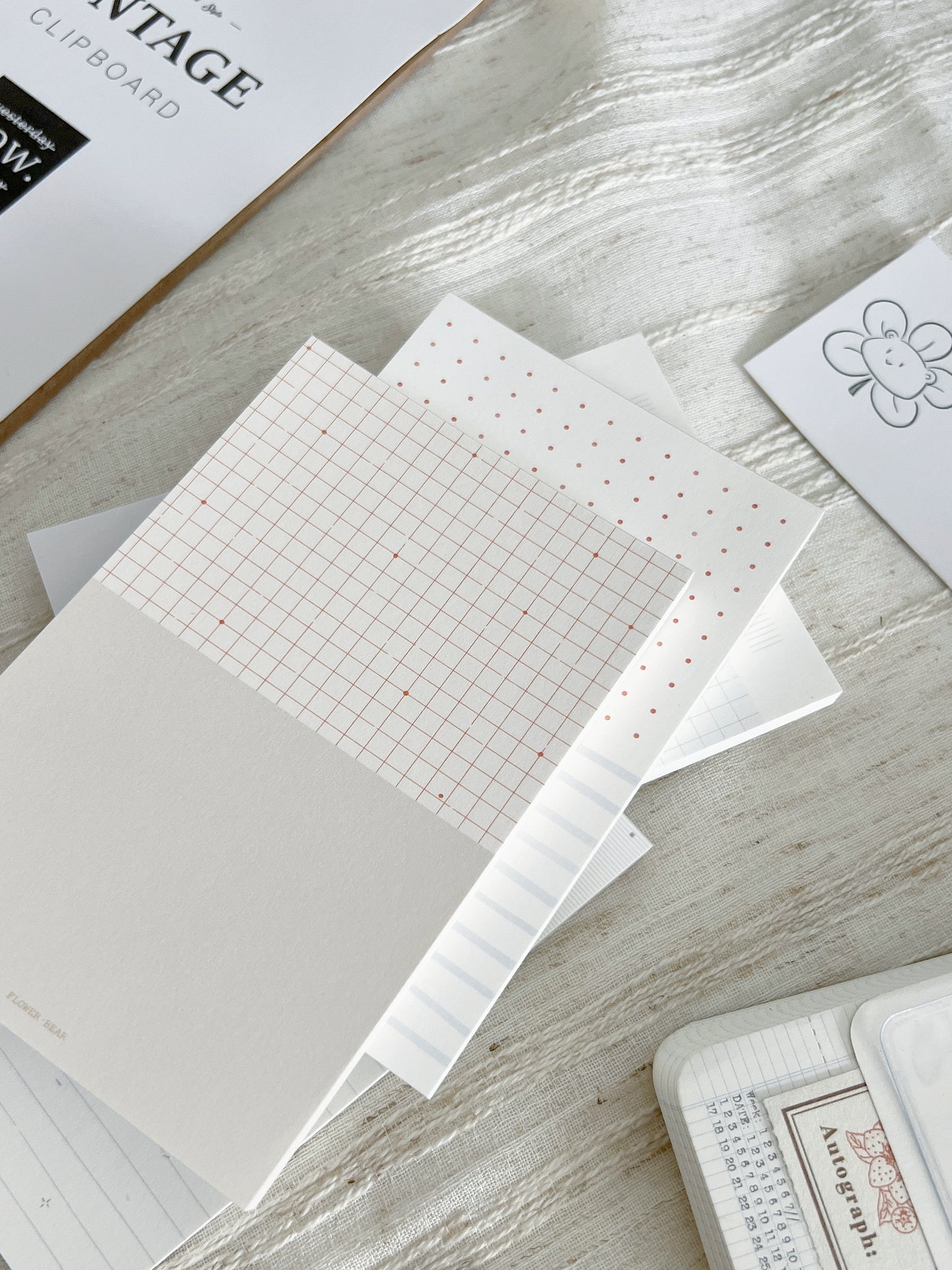 Flower and Bear Studio【A7 Splicing Memo Book】Original Design Simple Ins Style Practical High Beauty Washi Tape Inner Page