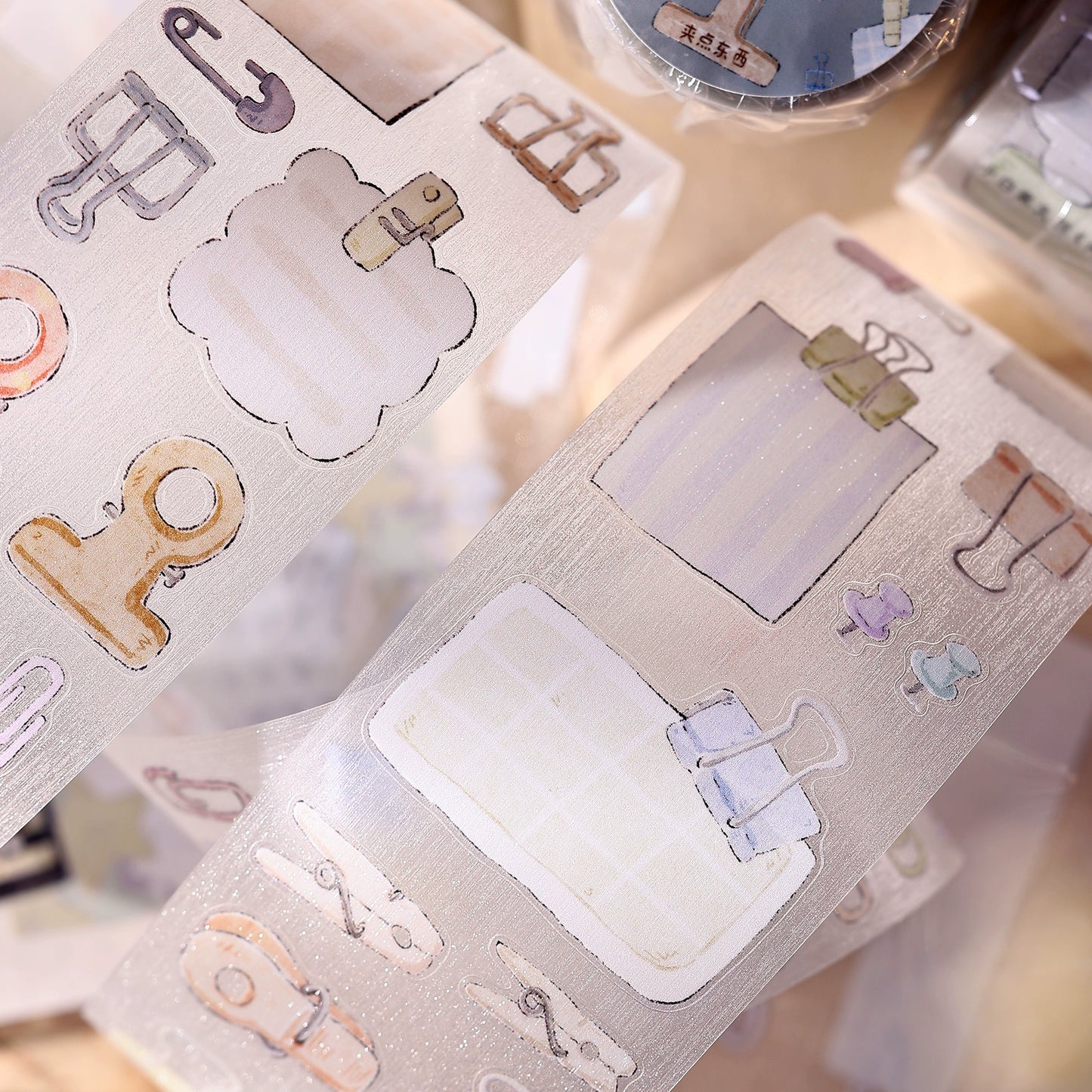 XiaoBaiJia Minimalist Style【Pinch Something】Clips Orginal Design Washi Pet Tape Landscape Stickers