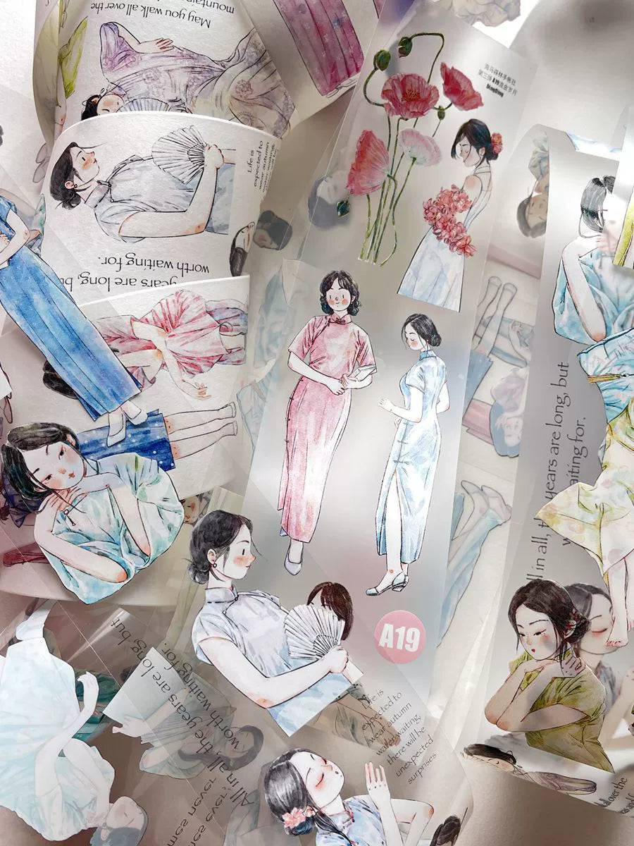 Seahorse Forest Vol3【A19#Golden Years】Original Character Design Journal Washi/Matte PET Tape