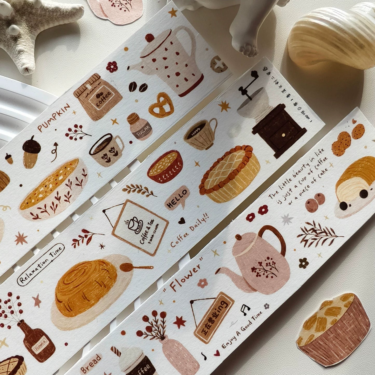 YiEr Minimalist Style Vol3【Coffee Daily】Light Retro Orginal Design Washi Pet Tape Landscape Stickers