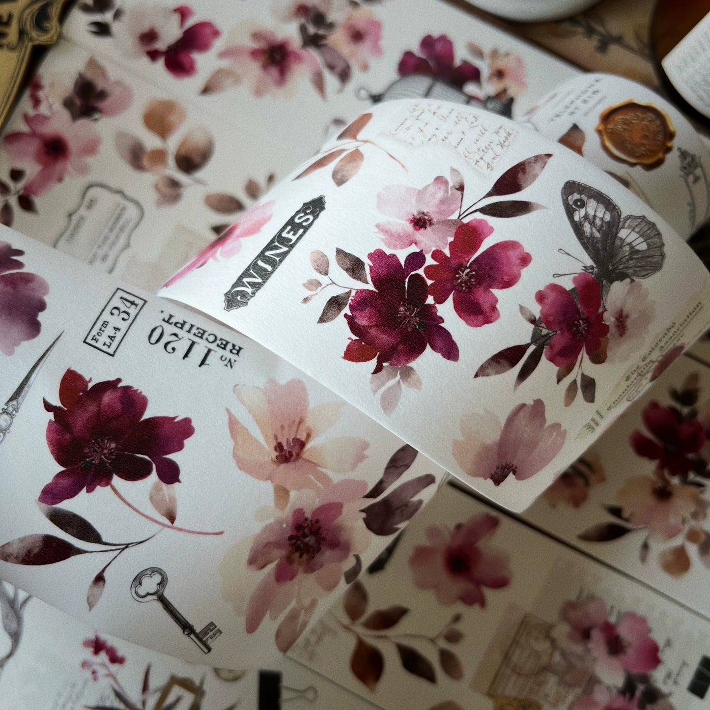 YiEr Vol12【Flower Rhyme Flowing Years】Washi/PET Tape,for Scrapbook Supplies,Scrapbook Tape Stickers,Junk Journal Supplies