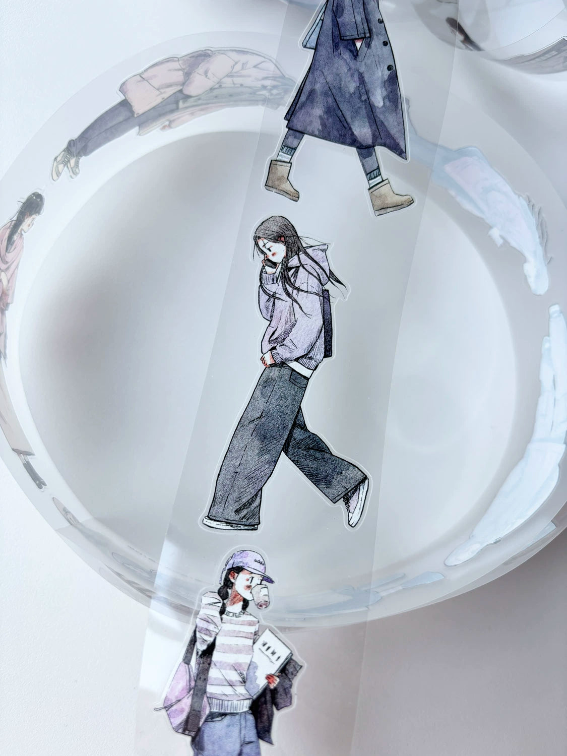 Kaixiaoxun Vol8 【Walked By】 Pre-Cut Washi/Matte PET Tape for Scrapbook Supplies,Junk Journal Supplies