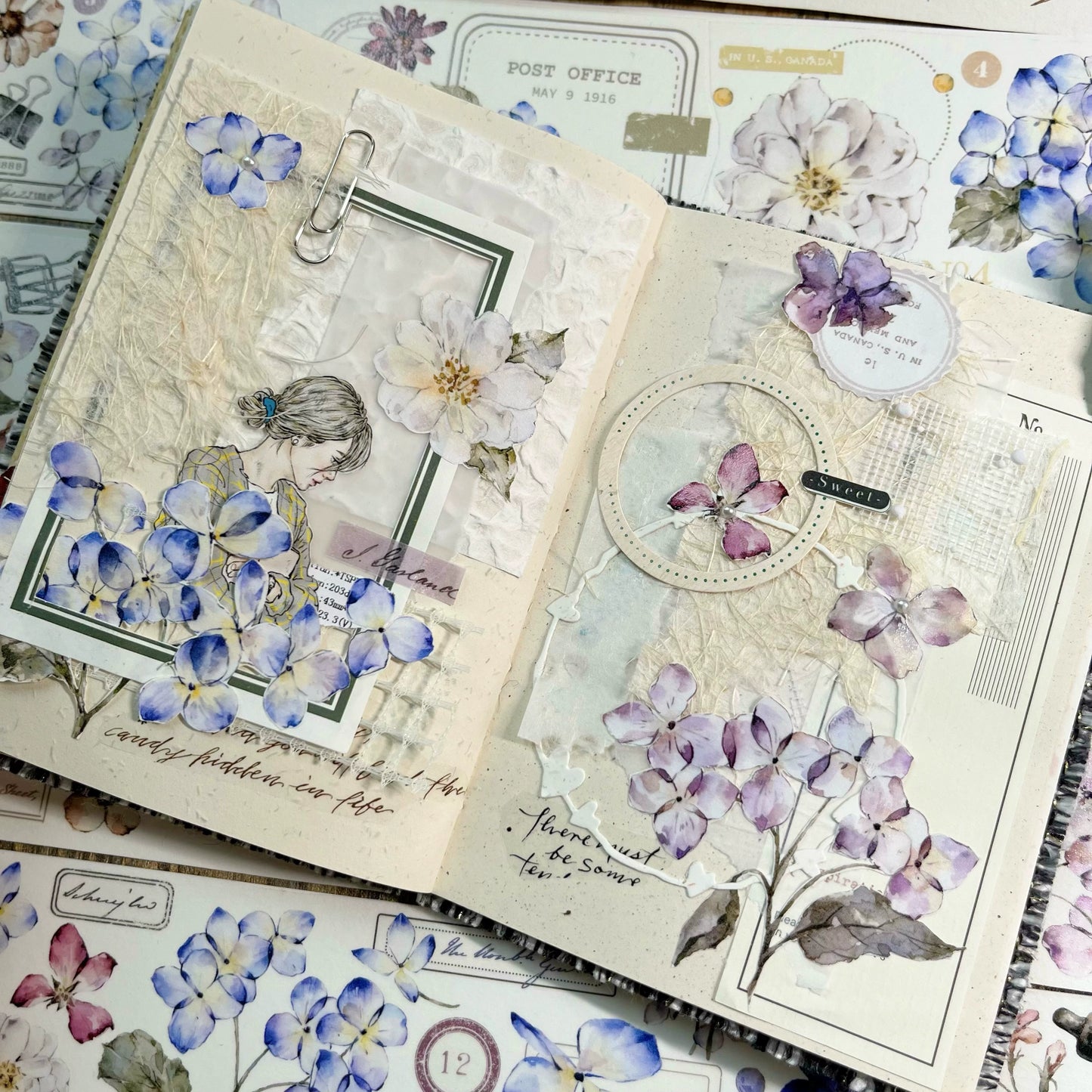 YiEr【ChaoHua Collection】Orginal Design Washi/Pet Tape Light Retro Floral Stickers