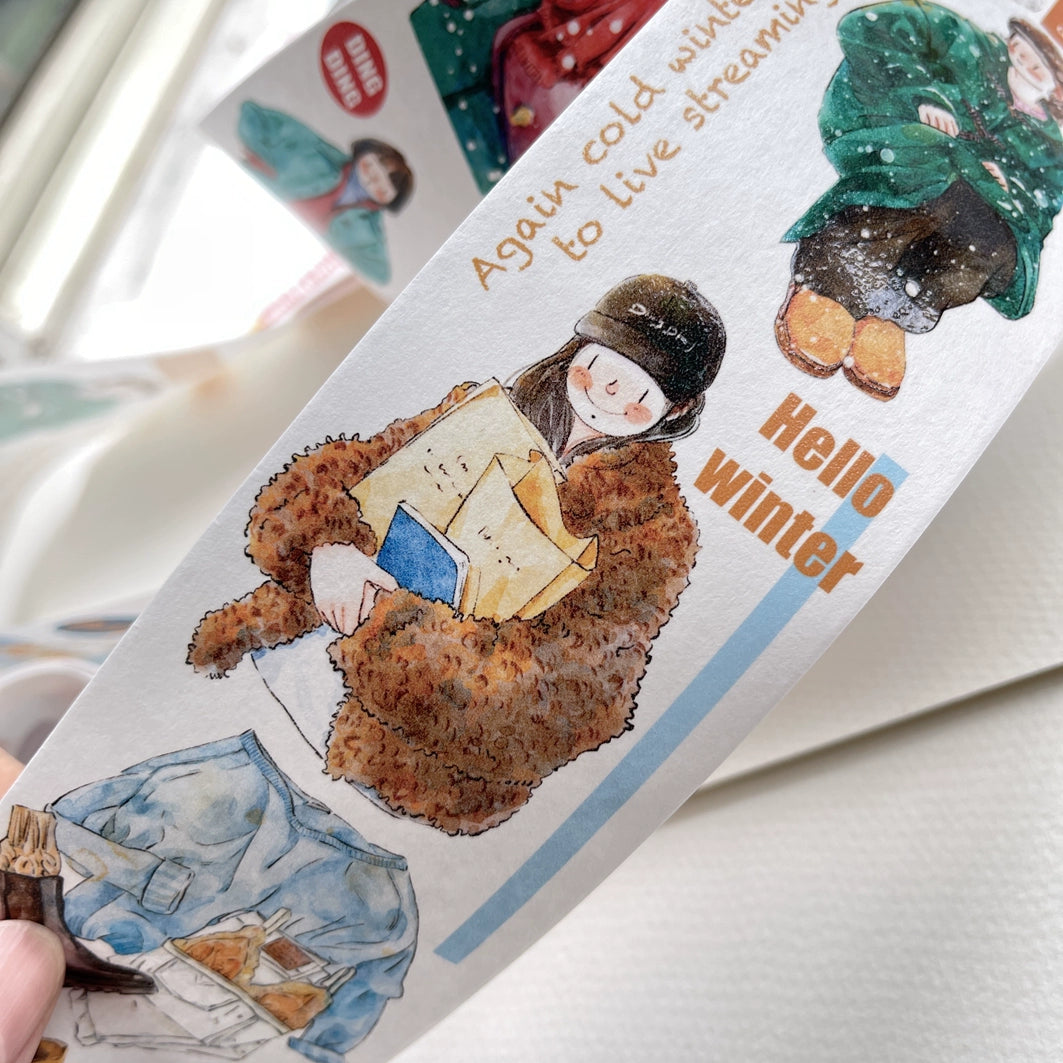 Seahorse Forest Vol2【A10#Winter is Coming】Original Character Design Journal Washi/Matte PET Tape Versatile Collage Material