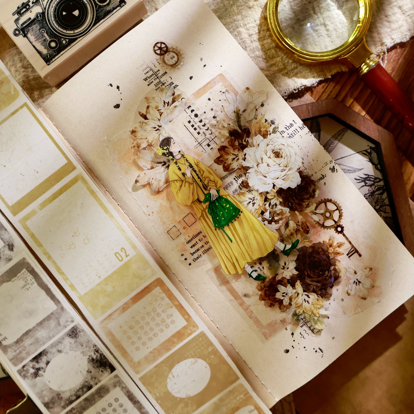 YiEr Vol13【Border Set】Orginal Design Washi/Pet Frame Tape Light Retro Backgroud Stickers