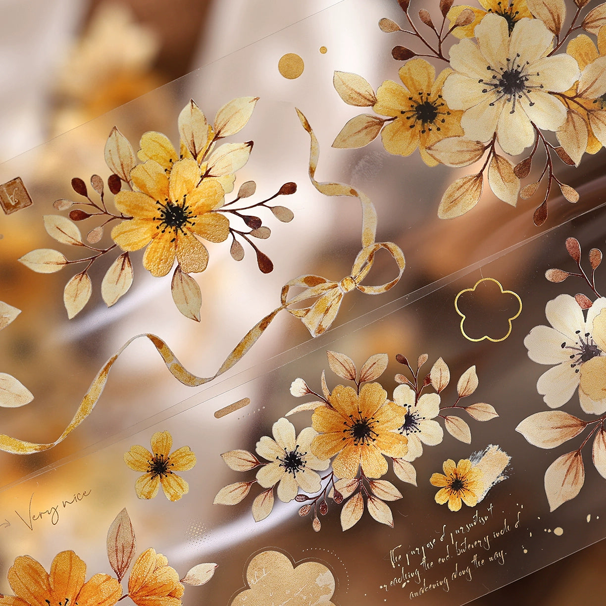 XiaoBaiJia【 Summer Overture】Light Retro Daisy Flower Orginal Design Washi Pet Floral Tape Landscaping Stickers