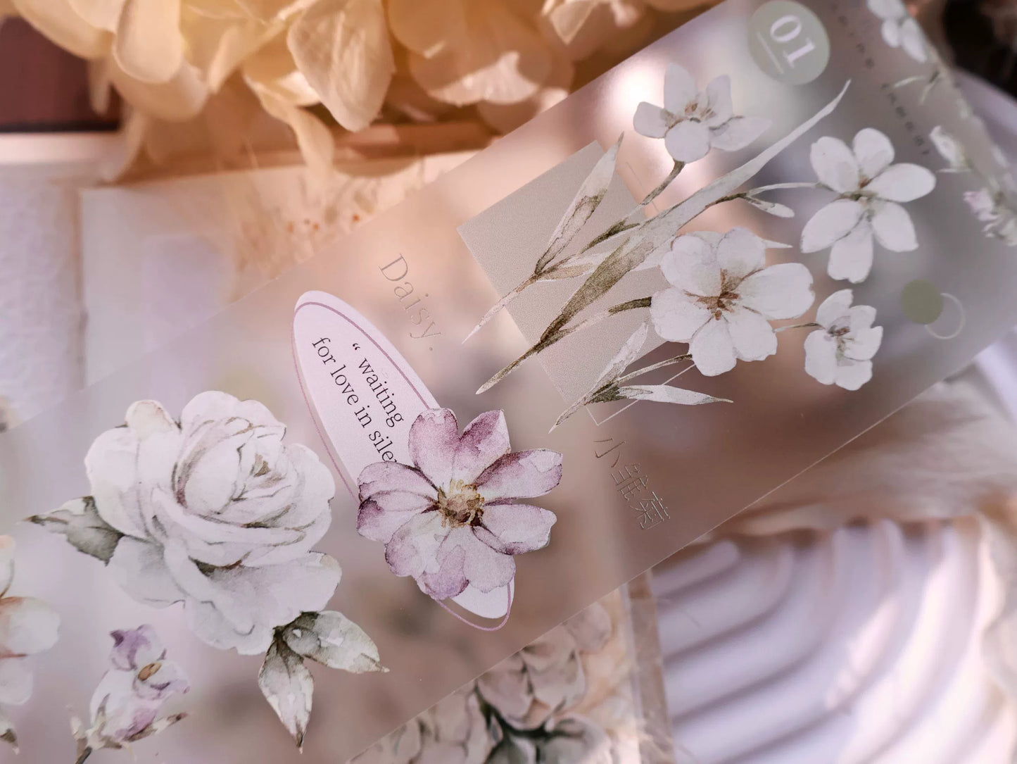 YiEr Vol14【Wind Language Flower Sleep】Small Floral Washi Tape and PET Stickers