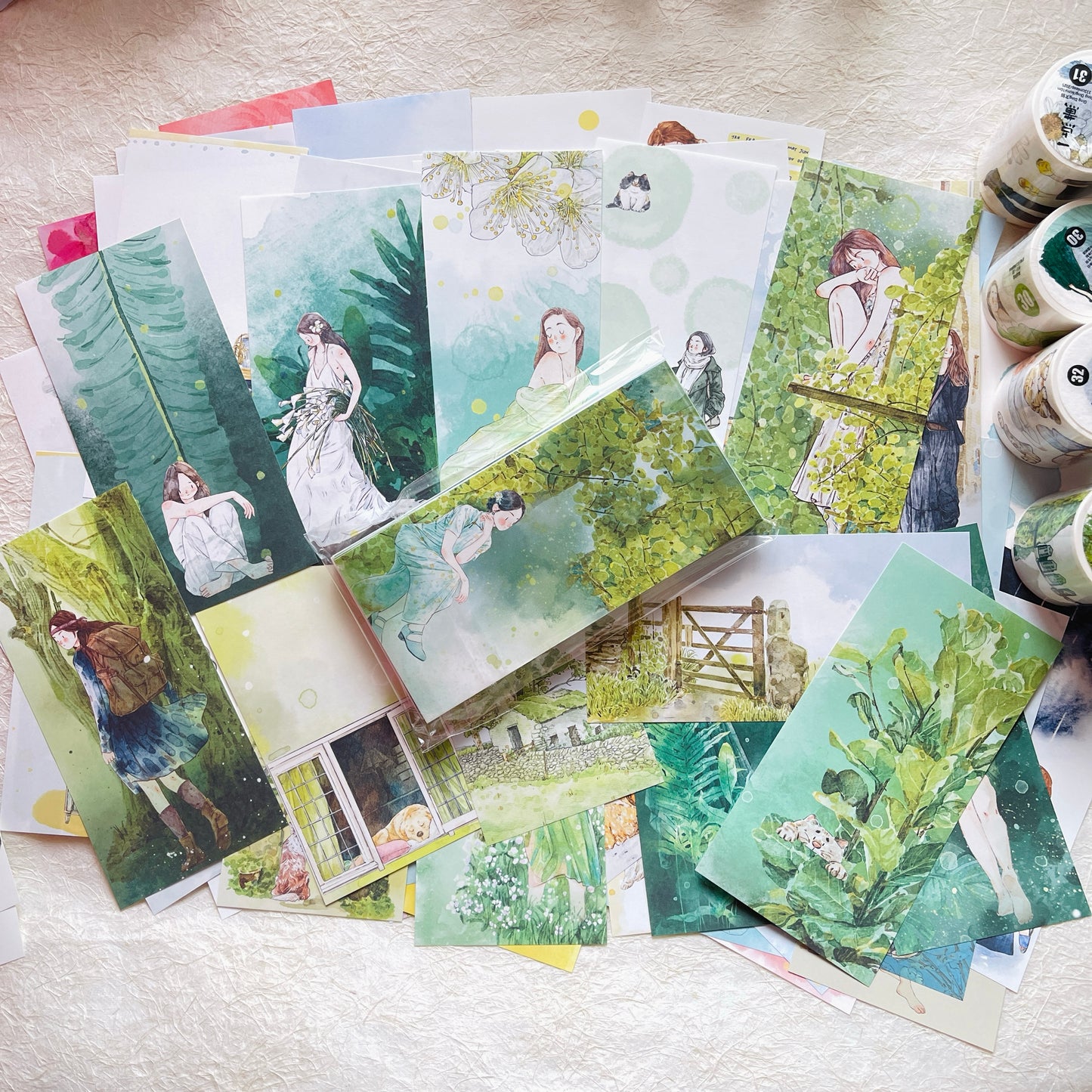 DingDing Vol9【96 Pcs RectangleNote Paper With Unique Patterns】,Original Design Bookmark,Card,Gifts for Readers, Page Marker Book Markers for Women Girls Adults Kids