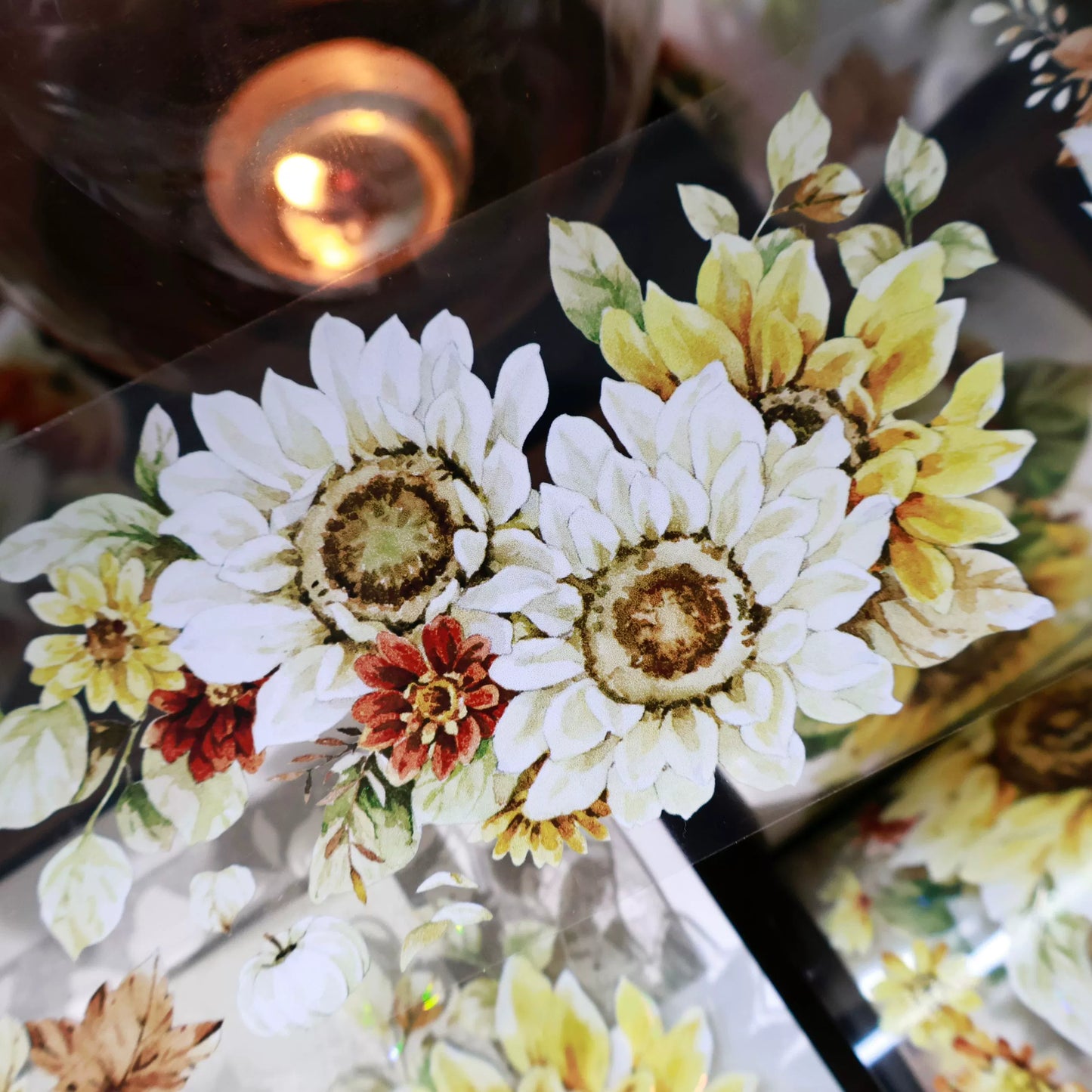 YiEr Vol14【Fields of Gold】Sunflower Floral Washi Tape and PET Stickers