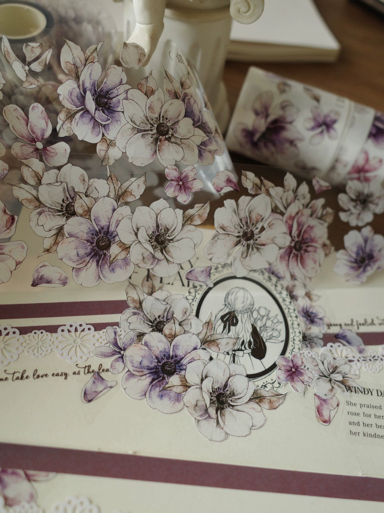 YiEr Vol7【Anemone】Orginal Design Washi/Pet Tape Light Retro Stickers