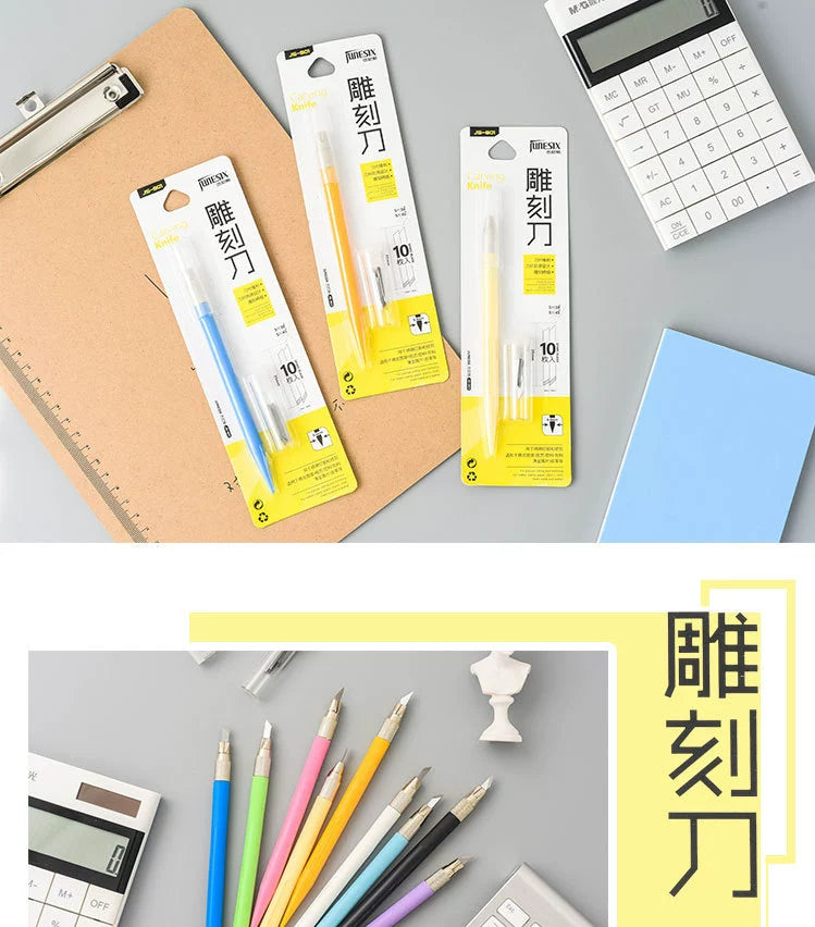 Handheld Pen Knife,Cutting Pad,Cutting tape,Cutting Pen Knife,Rubber Seal Carving Knife,Cutting Paper Pen,Handmade Knife,Art Knife
