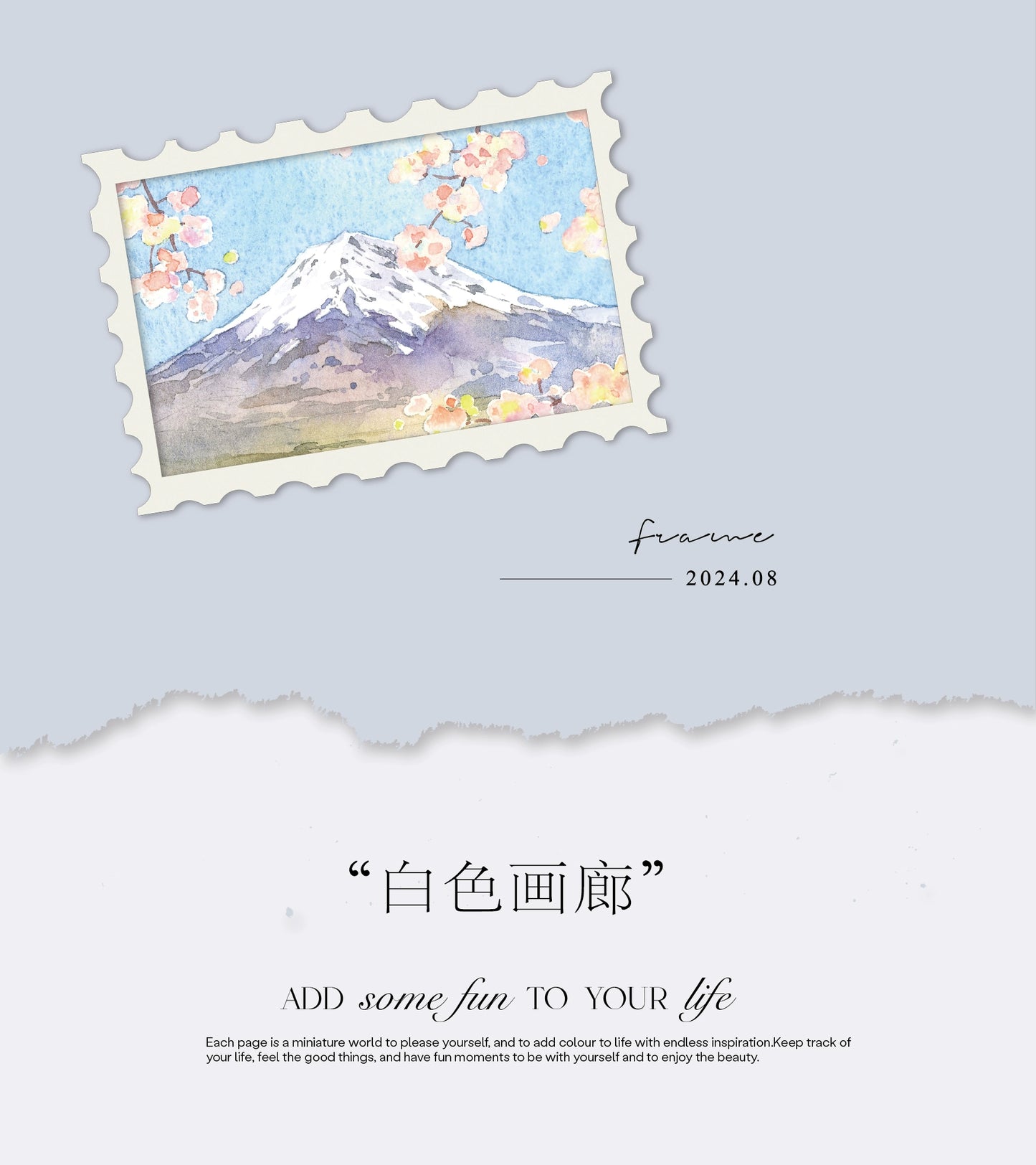 Moodtape【Traveler's Diary&White Gallery】Landscape Frame Original Design Washi/Pet Tape Stickers,for Scrapbook Supplies,Scrapbook Tape Stickers,Junk Journal Supplies