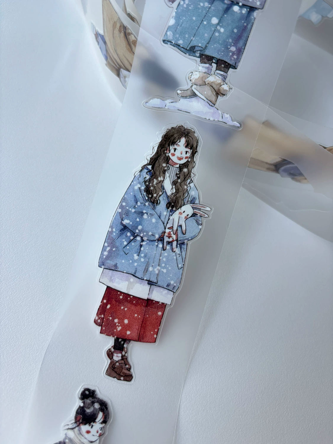 Kaixiaoxun Vol8 【It's Snowing】 Pre-Cut Washi/Matte PET Tape for Scrapbook Supplies,Junk Journal Supplies