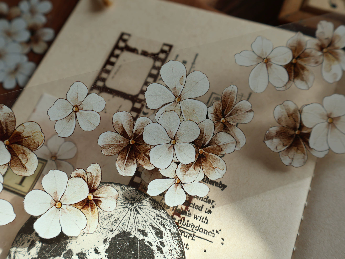 YiEr Vol13【Dusk】Orginal Design Vintage Small Flowers Washi/Pet Floral Tape Light Retro Landscaping Stickers