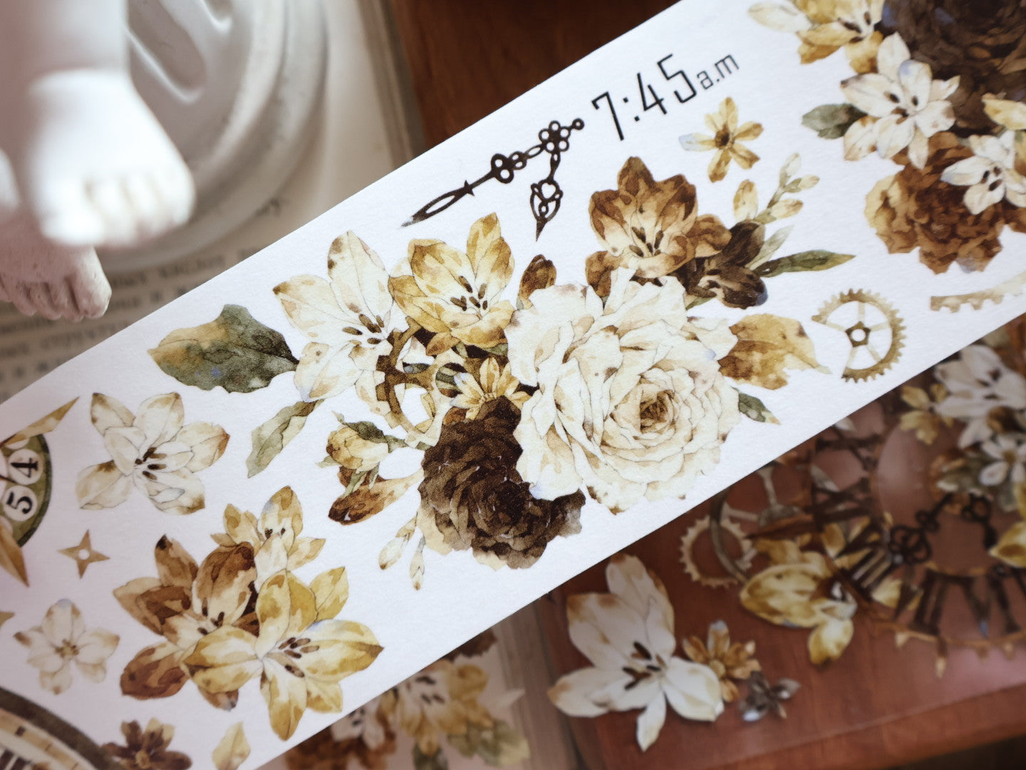 YiEr Vol13【Amber Flowing Light】Orginal Design Washi/Pet Floral Tape Light Retro Landscaping Stickers