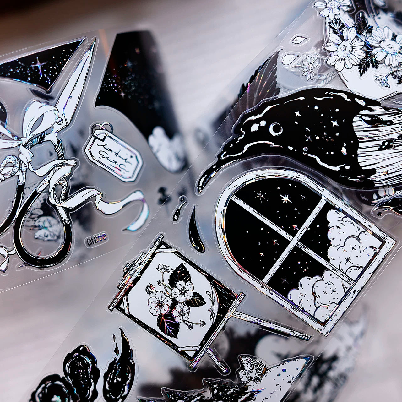 XiaoBaiJia Salt Series【Black and White Art World】Pre-cut Orginal Design Washi/Pet Tape Light Retro Stickers