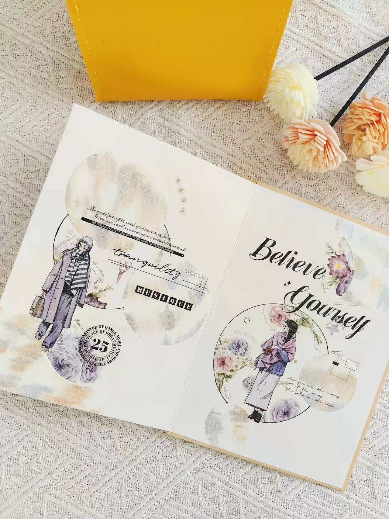Kaixiaoxun Vol8 【Walked By】 Pre-Cut Washi/Matte PET Tape for Scrapbook Supplies,Junk Journal Supplies
