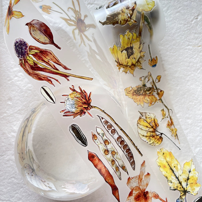 Seahorse Forest Vol4【A32#More Colorful】Flower Scene,Original Design Journal Washi/Matte PET Tape Stickers, for Scrapbook Supplies,Scrapbook Tape Stickers,Junk Journal Supplies, Journaling Stickers,Bullet Journals