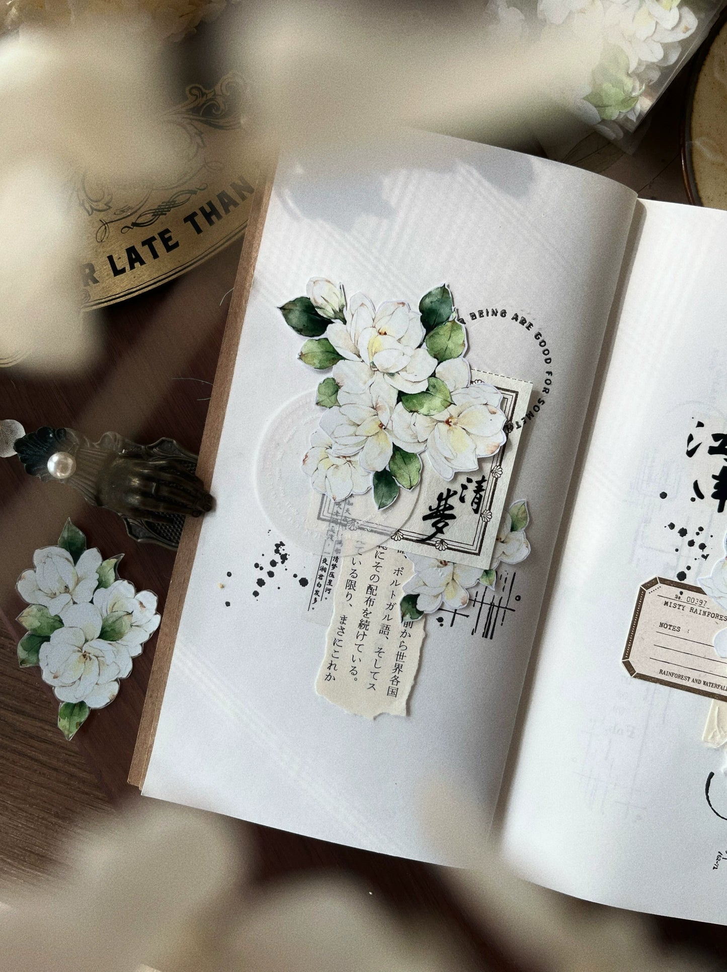 YiEr Vol11【Jasmine Flower】Floral Washi Tape and PET Stickers