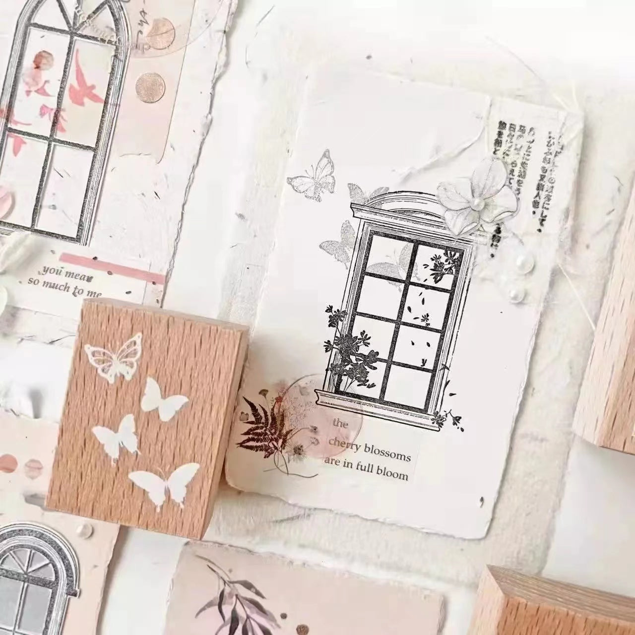 Malaysia JP Spring Window/Butterfly Wooden Stamp