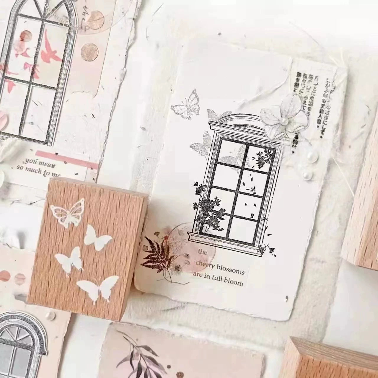 Malaysia JP Spring Window/Butterfly Wooden Stamp