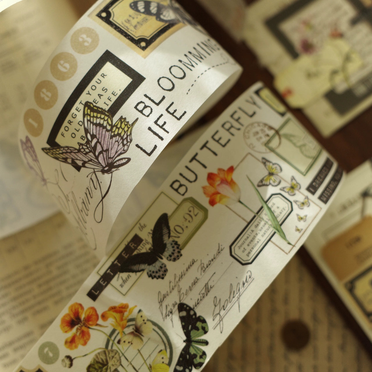 YiEr【Receipt】Orginal Design Washi/Pet Tape Light Retro Stickers