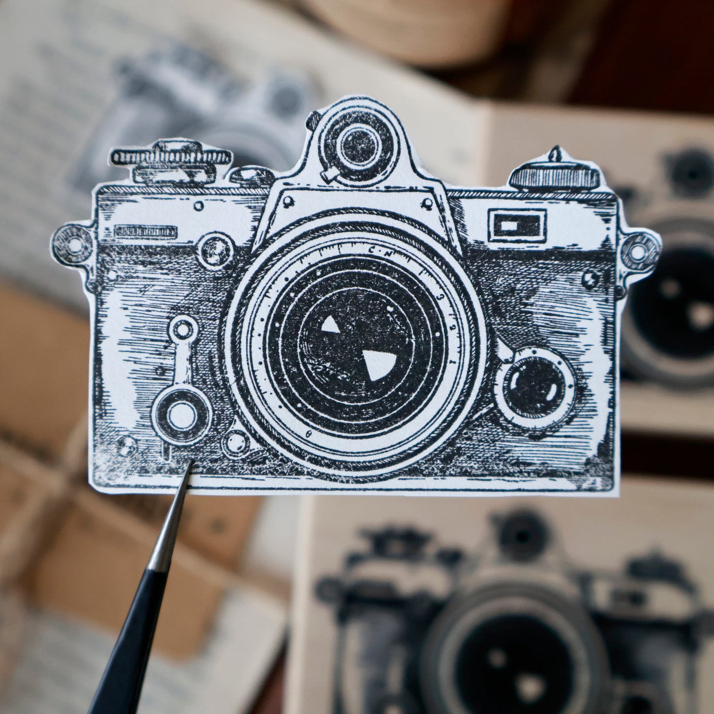 YiEr Stamp【Camera】Upgraded Red Rubber Retro Stamp