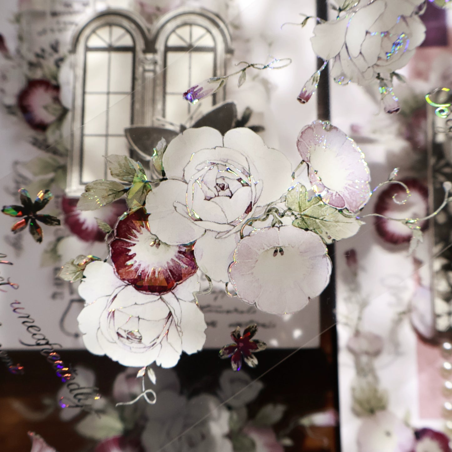 YiEr Vol15【Open Window and See Flowers】Orginal Design Pre-cut Washi/Pet Floral Tape Light Retro Landscaping Stickers