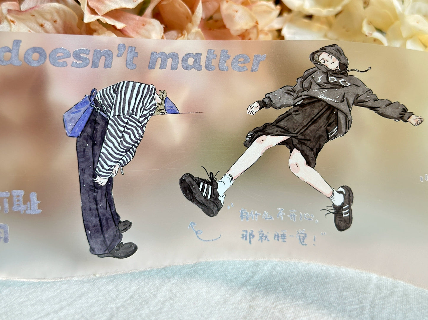 XiYue【I Won't Listen】Original Character Design Washi/PET Tape Stickers,for Scrapbook Supplies,Journaling,Junk Journal,Bullet Journal,Planner Stickers