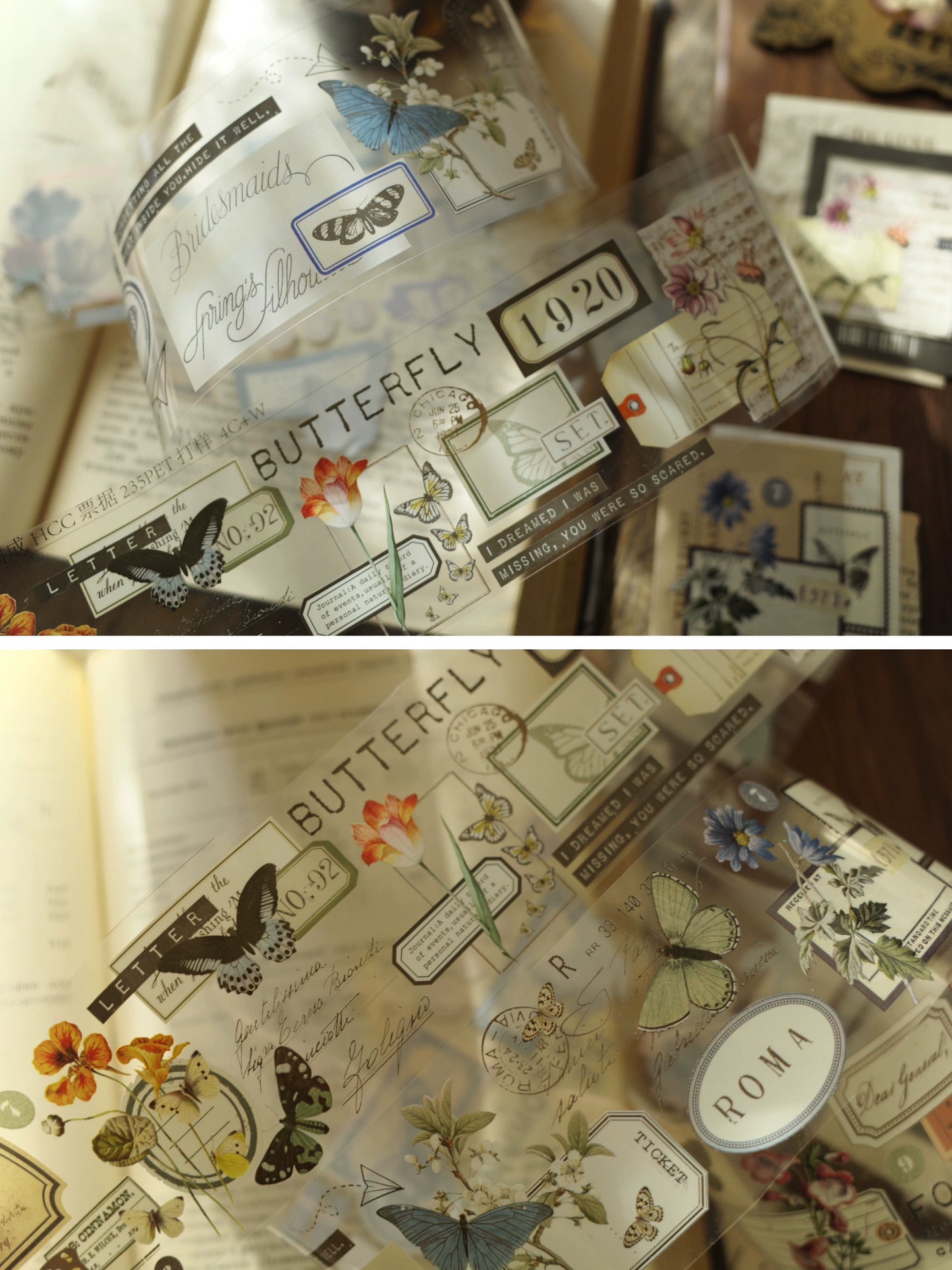 YiEr【Receipt】Orginal Design Washi/Pet Tape Light Retro Stickers