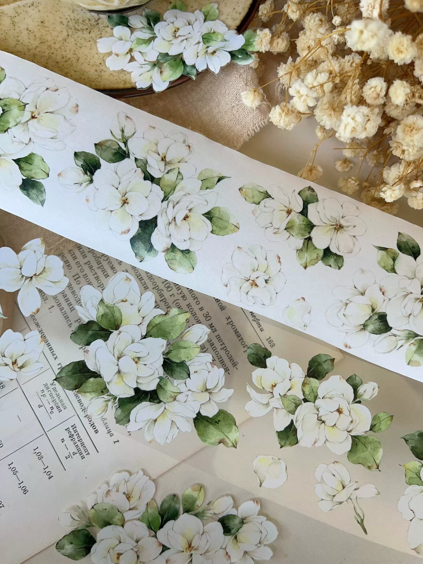 YiEr Vol11【Jasmine Flower】Floral Washi Tape and PET Stickers