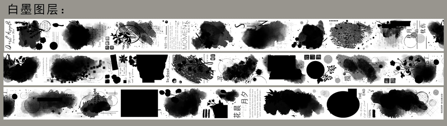 ZiYuanSu【Autumn Like A Dream】English Text Pre-cut Washi/PET Tape,for Scrapbook Supplies,Scrapbook Tape Stickers,Junk Journal Supplies