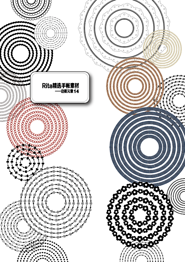 Rita's Little World【Framing Elements 11-14】Original Washi Paper Material Sticker Book